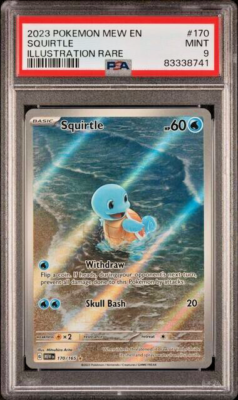 2023 Pokemon Mew EN 151 170 Squirtle Illustration Rare PSA MINT 9 