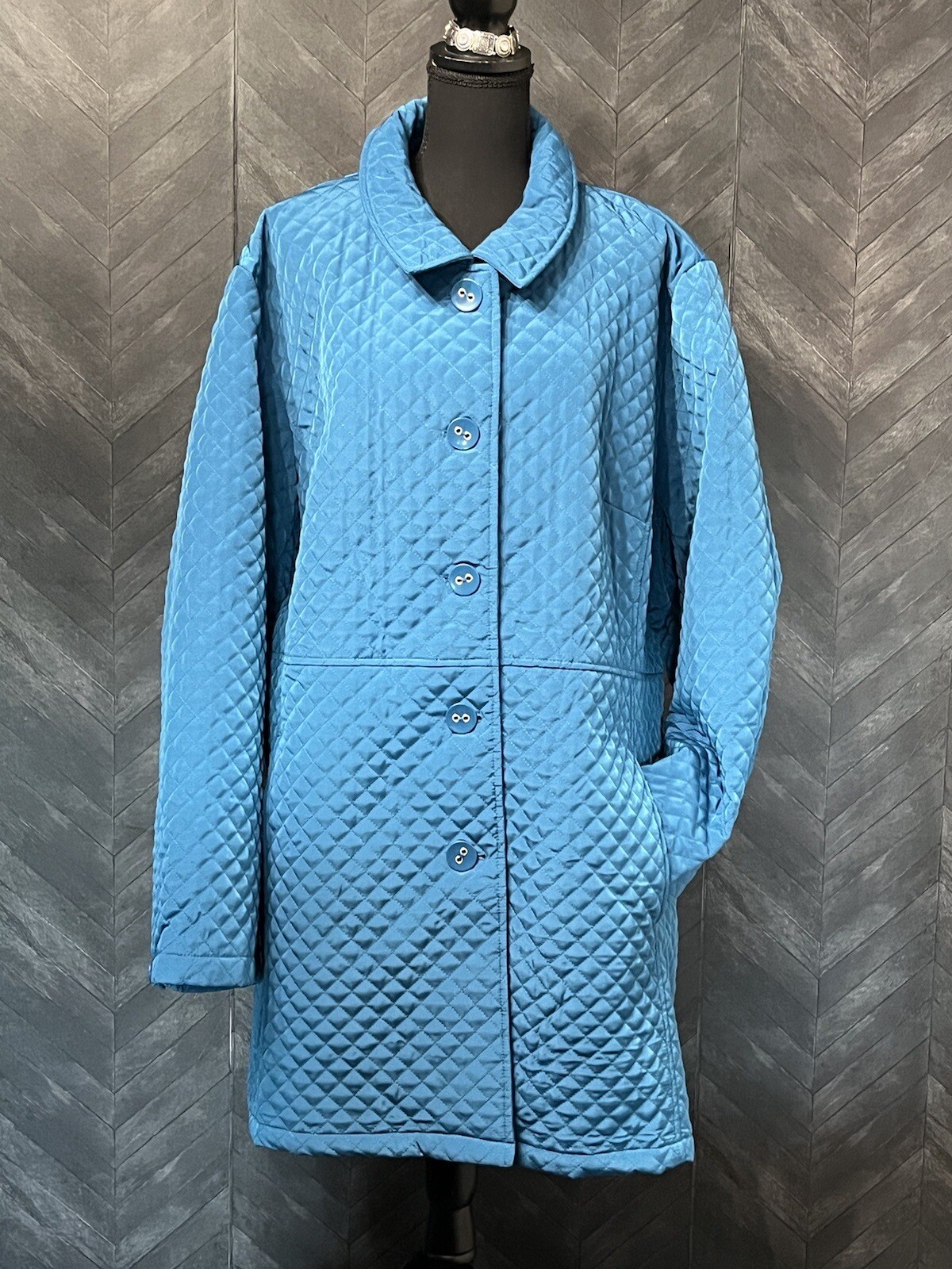 Willow Lane SZ 3XL Women’s Blue Quilted Lined Jacket Coat