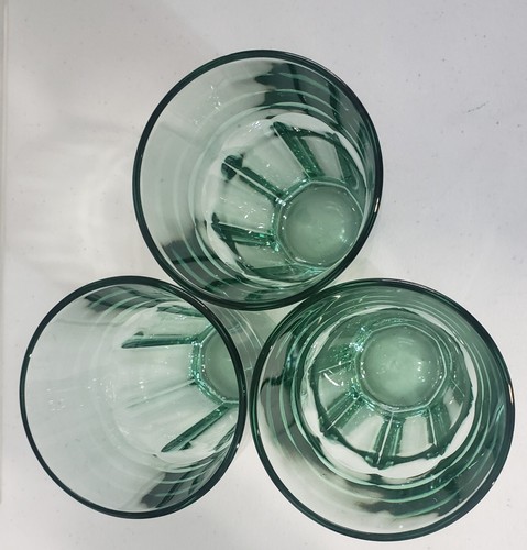 Set of 3 Libbey GIBRALTAR Glass Tumblers Spanish Green Iced Tea Coolers 6-3/8" - Picture 4 of 5