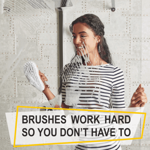 Scrub Brush Set of 3pcs Cleaning Shower Scrubber with Ergonomic Handle - Picture 7 of 7