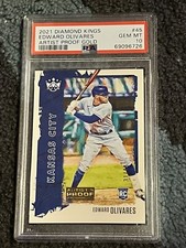 PSA 10 BASEBALL CARD 2021 DIAMOND KINGS DEBUT EDWARD OLIVARES ARTISTS PROOF GOLD