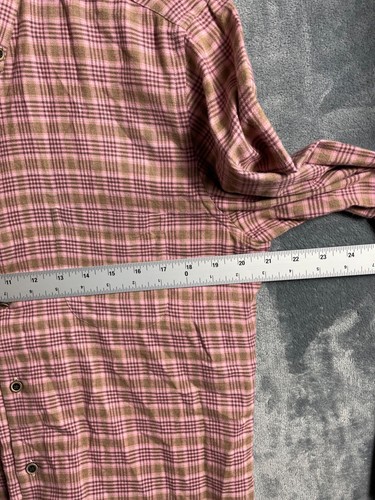 Ingram Dress flannel Shirt Size 16 41 plaid Peach Pink 100% Cotton - Picture 7 of 9