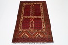 3 x 5 ft Perda Style Red  Area Rug Afghan Hand Knotted Wool oriental Rug
