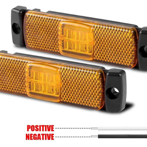 Amber/Red 4LED Reflector Side Marker Clearance Lights Trailer Truck Waterproof - Picture 10 of 21