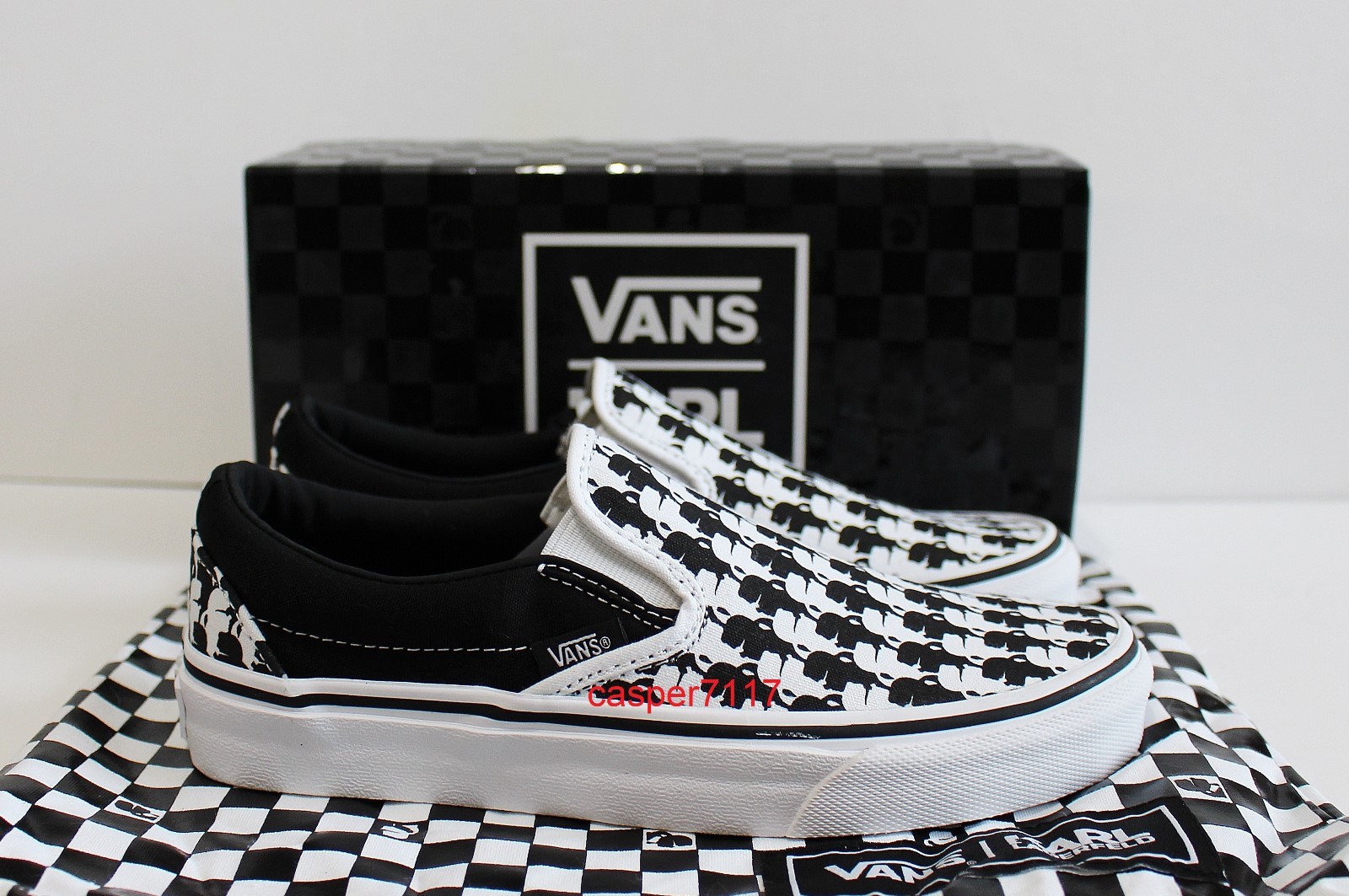 Vans X X X Karl Lagerfeld Classic Slip On Black True White Monogram Women's Size 8.5 2f3d76 Vans X X X Karl Lagerfeld Classic Slip On Black True White Monogram Women's Size 8.5 2f3d76
