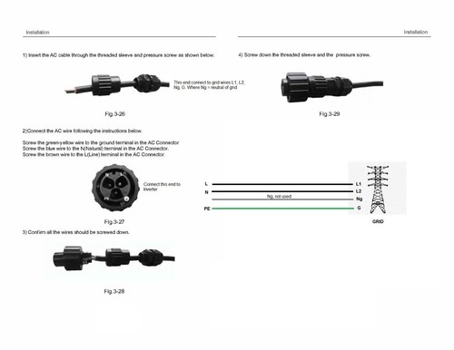 3000W Grid Tie / String Inverter, Solar Input 75-500Vdc, AC Output 240 Vac, 16A - Bild 6 von 9