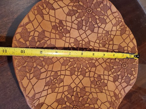 Vtg Art Pottery Lace Carved Terracotta Centerpiece *Signed By Artist - Picture 2 of 7