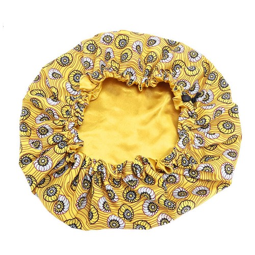 Kids Girls Adjustable Sleep Cap African Print Satin Hair Bonnet Turban Child Hat - Picture 22 of 29