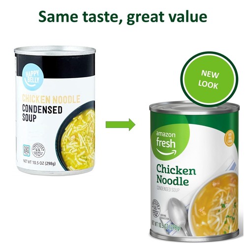 Amazon Fresh, tagliatelle di pollo, zuppa condensata, 10,5 once (precedentemente pancia felice, - Foto 2 di 4