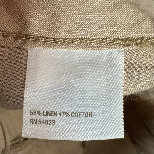 Old Navy Pants Womens 12 Low Rise Capris Linen Blend Beige Lightweight NWT - Picture 6 of 18