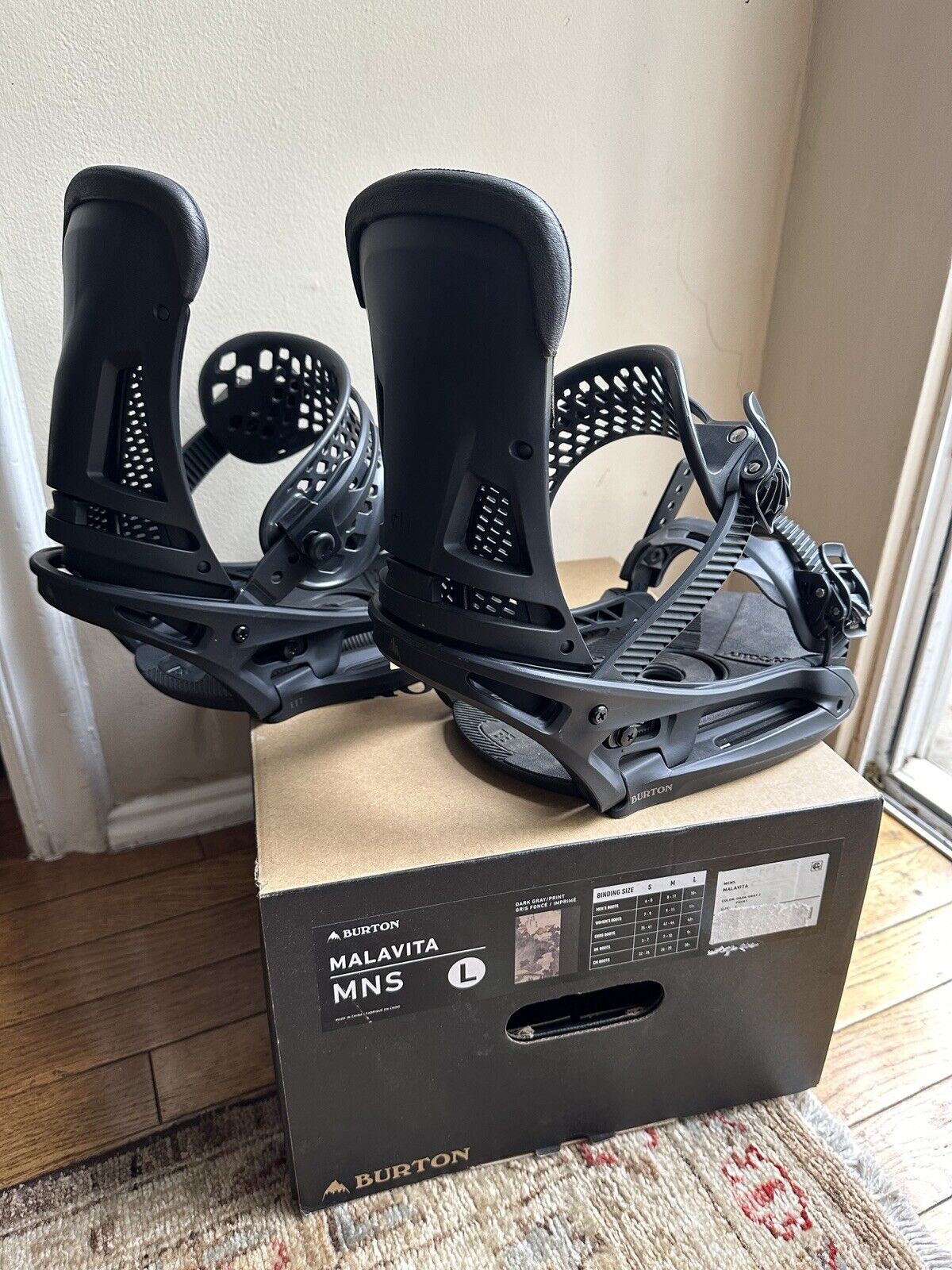 Burton Malavita EST Men's Snowboard Bindings, Size L - Black