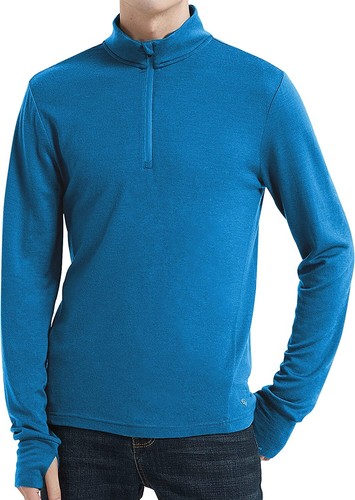 Camisas de esquí 100 % lana merino de peso medio manga larga capa base cremallera cuello - Imagen 22 de 36