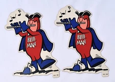 Fasson - Vintage (2) BUD MAN Decal Stickers - Budweiser - 7.25” X 5”