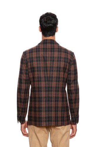 $1799 BELVEST Rust Wool Cashmere Check Jacket 40 US / 50 EU Drop 8R F/W 2018 - Picture 3 of 7