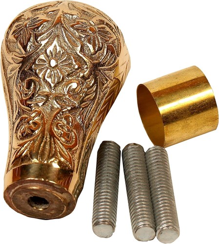 Brass Handmade Handle Golden Finish - Unique Gentleman Decorative Walking Canes - Picture 5 of 8