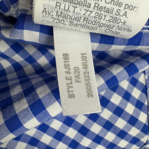 Crewcuts Button Down Shirt Long Sleeve Check Plaid Cotton Blue White Boys 8 - Picture 9 of 13