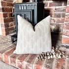 1559. ORNA Soft green Block print  Linen Look 100% Cotton Cushion Cover