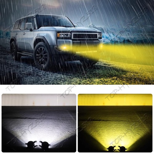 White+Yellow LED Front Fog Light Lamp For Toyota Land Cruiser Prado LC250 2024+ - Picture 2 of 9