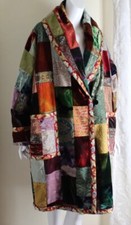 Zuzka L Xl 1x 2x 3x Art Velvet Romantic Quilt Patchwork Coat Jacket Eskandar