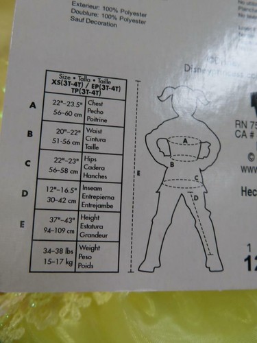 Disney Princess Belle Halloween Costume Dress Disguise Size XS 3T-4T - Picture 5 of 6