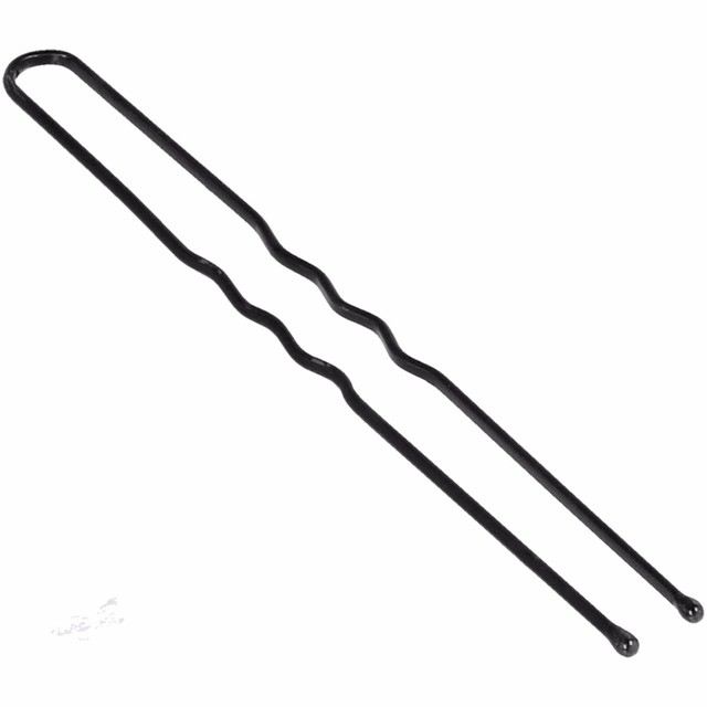 48x Extra Long Bun Pins 7cm Black Bobby Kirby Waved Hair Slides