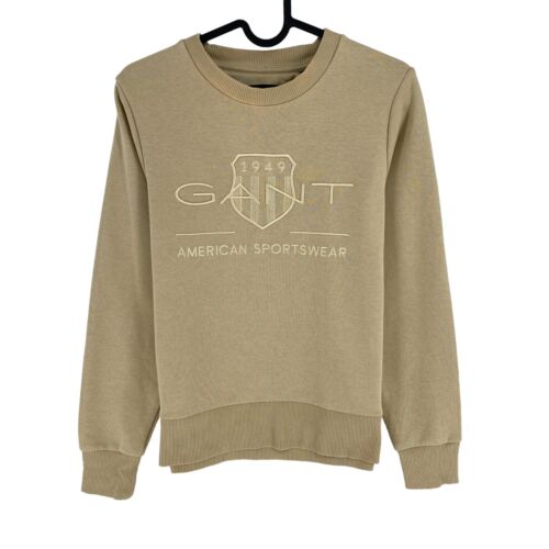 GANT Brown Tonal Archive Shield Crew Neck Jumper Sweater Size XS - 第 1/9 張圖片