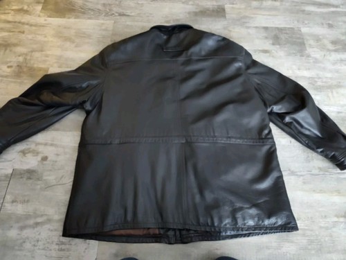 Vintage CABELAS Thinsulate Lined 100% Leather FIELD COAT Hunter Jacket Black 2XL - Picture 23 of 24