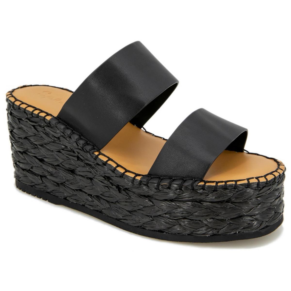 Великолепные женские босоножки Linda черного цвета на танкетке, размер 8.5 средний (B,M) BHFO 0579