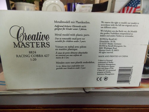 REVELL CREATIVE MASTERS 1:20 1965 RACING COBRA- MINT IN BOX - Picture 11 of 11
