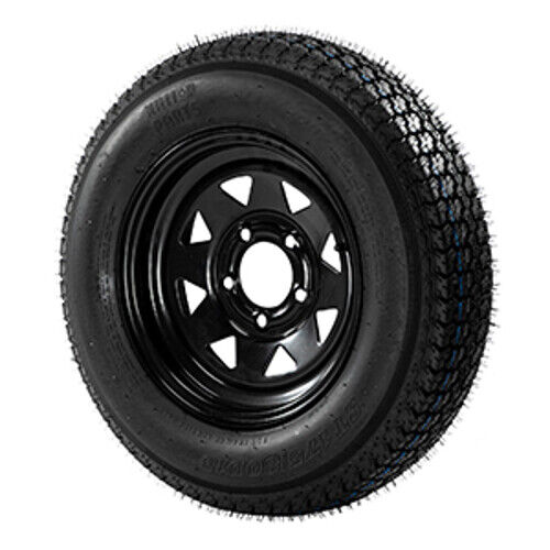 2pcs Trailer Tire On Rim ST175/80D13 6 Ply Load Range C 5 Lug Black Spoke Wheel - Picture 4 of 6