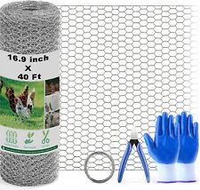 Chicken Wire Fencing Mesh, 16.9 Inch x 40 Feet Metal Floral Chicken Wire Fence 0.88 per foot