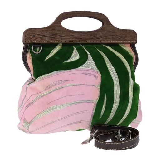 Bolso de Mano Miu Miu Gamuza 2 Vías Rosa Auténtico hk1964