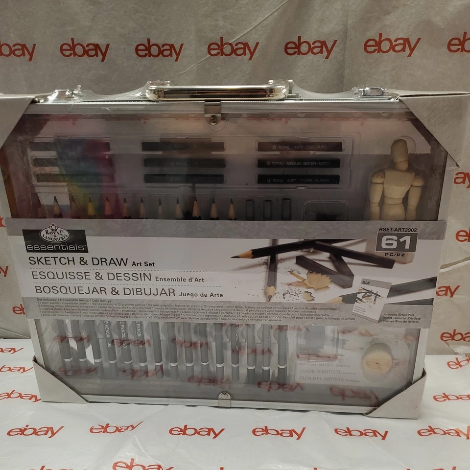 Juego de arte de dibujo y dibujo de 61 piezas *NUEVO* Estuche de metal/acrílico real y Langnickel  Foto 4 de 4
