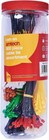 500pc Assorted Cable Ties Nylon Zip Tie Self Multi Coloured Wraps Storage Tube