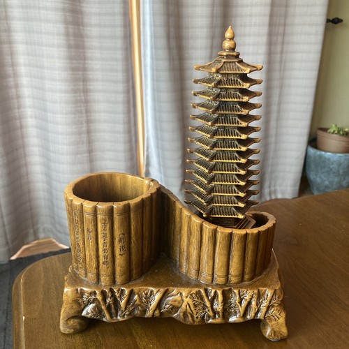 9.4" Wenchang Tower MCM Pen Holder Bamboo Plant Pot