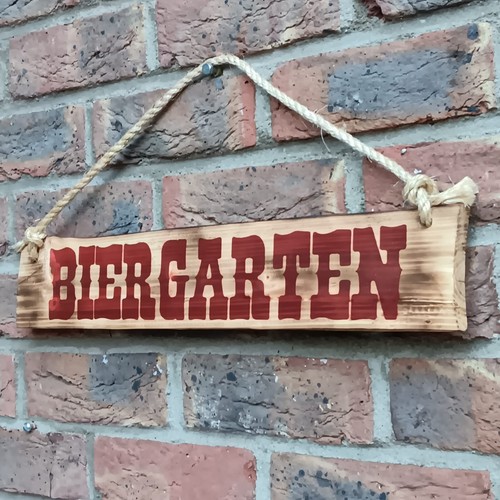Rustikales "BIERGARTEN"-Schild aus Altholz, ca. 50 cm x 8,50cm, 1,3 cm dick - Bild 2 von 3