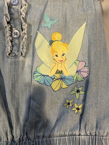 Toddler Girl's Disney Fairies Size 5T One piece lightweight denim short set - Picture 5 of 11