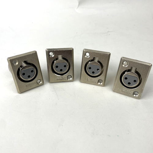 4 Cannon ITT Vintage XLR-3-31 Panel Mount Connector - 3-Pin Female, Flansch - NOS