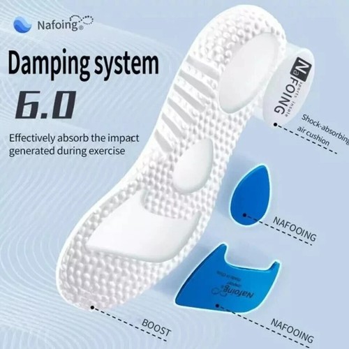 9D Memory Foam Sports Orthopaedic Massage Insoles For Shoes Women Men Breathable - Picture 2 of 19