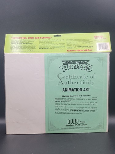 TMNT -Leonardo Original Animation Art Cell New in Package With COA! - Picture 6 of 7