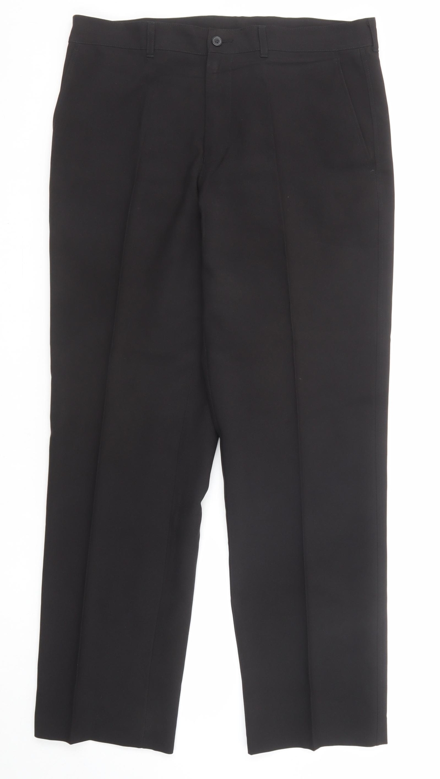 Marks and Spencer Mens Black Polyester Dress Pants Trousers Size 34 in L31 in Re eBay