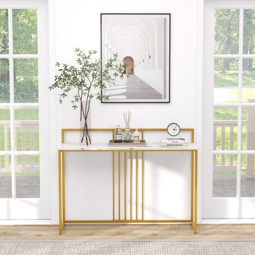 47" Modern Console Table Metal Frame Storage Shelf for Entryway Living Room - Picture 4 of 8
