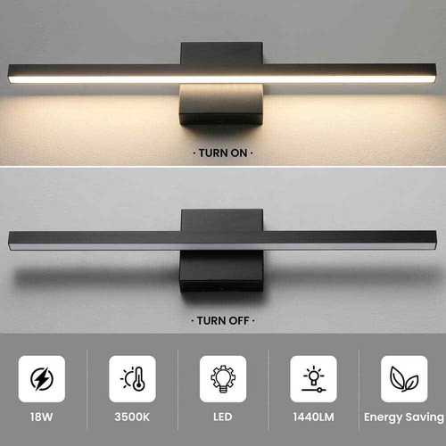 KAISITE 24 in. 1-Light Black LED Vanity Light Bar, Dimmable Bathroom Light - Picture 6 of 9