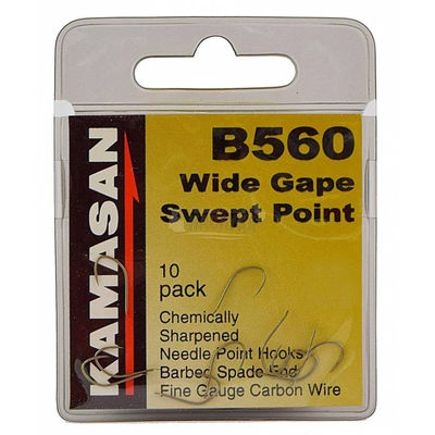 KAMASAN B560 WIDE GAPE SWEPT POINT FISHING HOOK 10 PCS SIZE 14//16//18