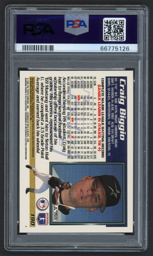1995 TOPPS CRAIG BIGGIO #190 HOUSTON ASTROS HOF PSA 10 GEM MINT - Picture 4 of 4