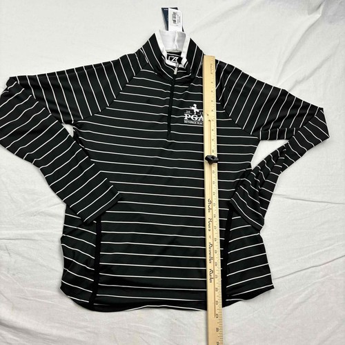 Cutter Buck Mens PGA Shirt Striped Long Sleeve Quarter Zip Collar Small - Picture 9 of 11