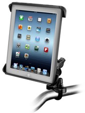RAM Handlebar U-Bolt Mount with Tab-Tite Cradle for 10" Tablet - Fits iPad 1 - 4