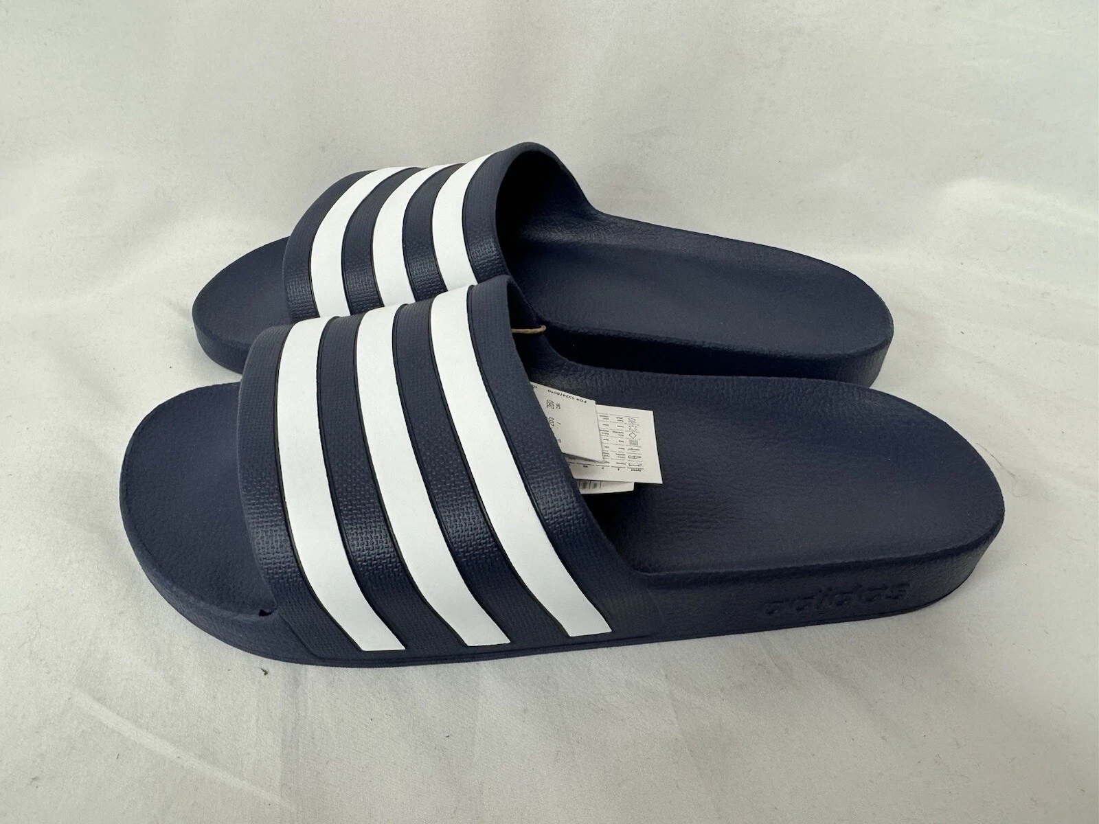 UK 7 Scivoli unisex adulti Adidas Adilette Aqua 3 strisce colore blu navy bianco