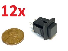 12x Square black push button switch 12mm  momentary ds-430 N/O normally open A36