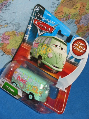 DISNEY PIXAR CARS FILLMORE VW PEACE #38 LOOK MY EYES CHANGE **BRAND NEW & RARE** - Picture 3 of 6